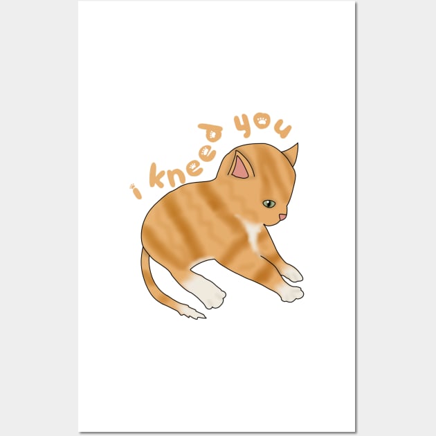 I Kneed you (fluffy orange cat) Wall Art by Becky-Marie